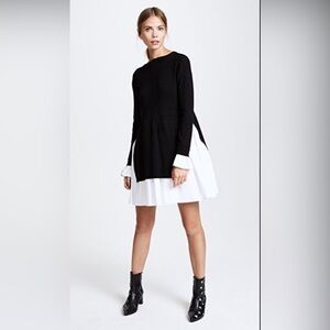 English Factory knit and poplin dress